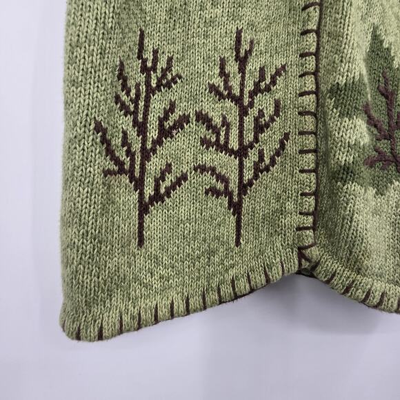 Vintage Timberlea Embroidered Sweater Vest Womens SM Green Leaves Nature Cabin - Picture 3 of 10